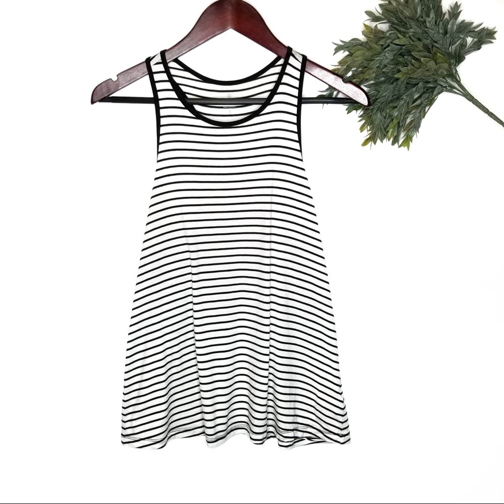 Athleta Silk Blend Black Stripe Racerback tank